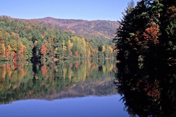 A fall vista of the lake at Unicoi State Park outside Helen. The park is one of only two in North Georgia with a full-service lodge. Contributed by Coral Hospitality