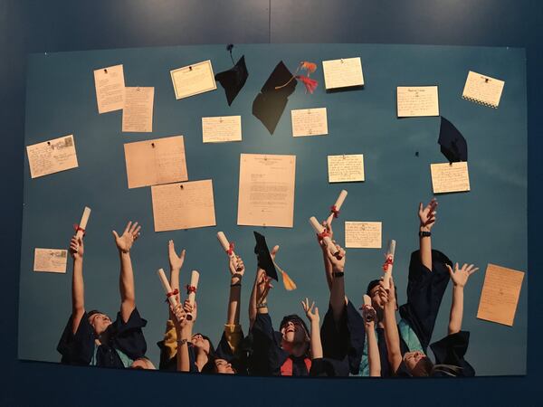 A gratitude wall at the new exhibit at The Bremen Museum. (HELENA OLIVIERO/HOLIVIERO@AJC.COM)