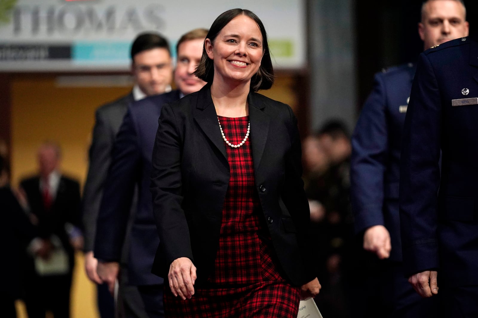 FILE - Secretary of State Shenna Bellows attends the inauguration of Gov. Janet Mills, Wednesday, Jan. 4, 2023, at the Civic Center in Augusta, Maine. (AP Photo/Robert F. Bukaty, File)