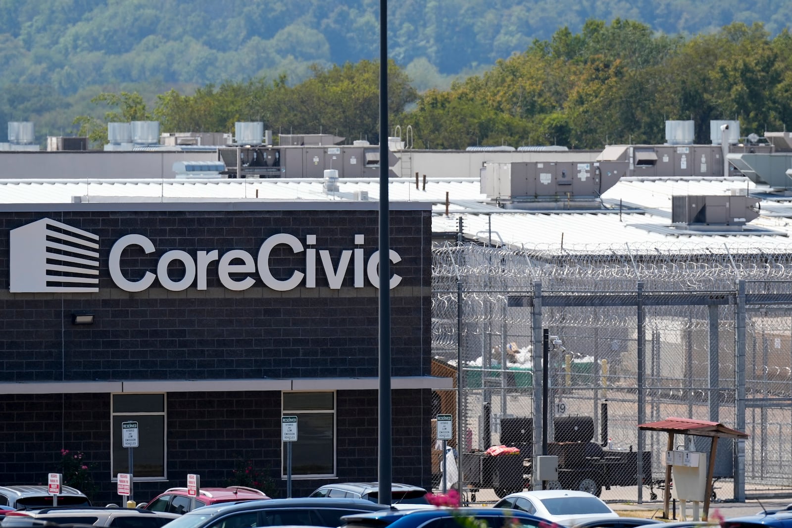 Trousdale Turner Correctional Center operated by CoreCivic is seen Thursday, Aug. 29, 2024, in Hartsville, Tenn. (AP Photo/George Walker IV)