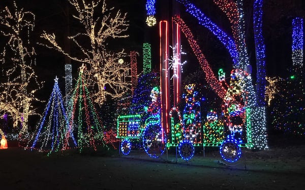 This is the light display in the 1500 block of Ben King Road that Richard B. Taylor has set up for this holiday season.