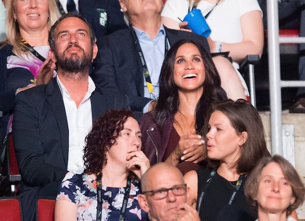 Meghan Markle, top right, attends the Invictus Games Opening Ceremonies in Toronto on Saturday, Sept. 23, 2017, a few rows apart from her boyfriend, Britain's Prince Harry. Markle, an actriess, lives in Toronto where she works on her hit show ‘Suits.’