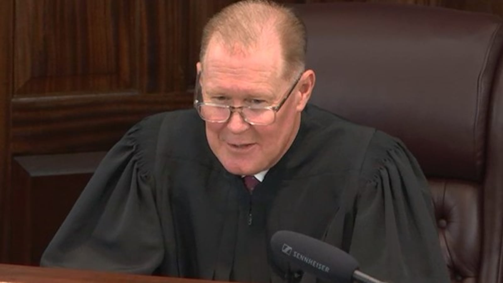 Superior Court Judge Timothy Walmsley, who is presiding over the murder trial of Travis McMichael, Greg McMichael and William "Roddie" Bryan. (Photo courtesy of Channel 2 Actions News)