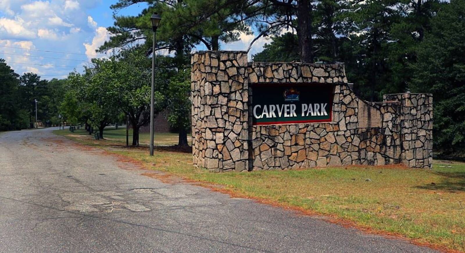 The 64-acre community park in Eastern Columbus at the border of Fort Moore, Carver Park, is covered in mature pine trees. (Photo Courtesy of Kala Hunter)