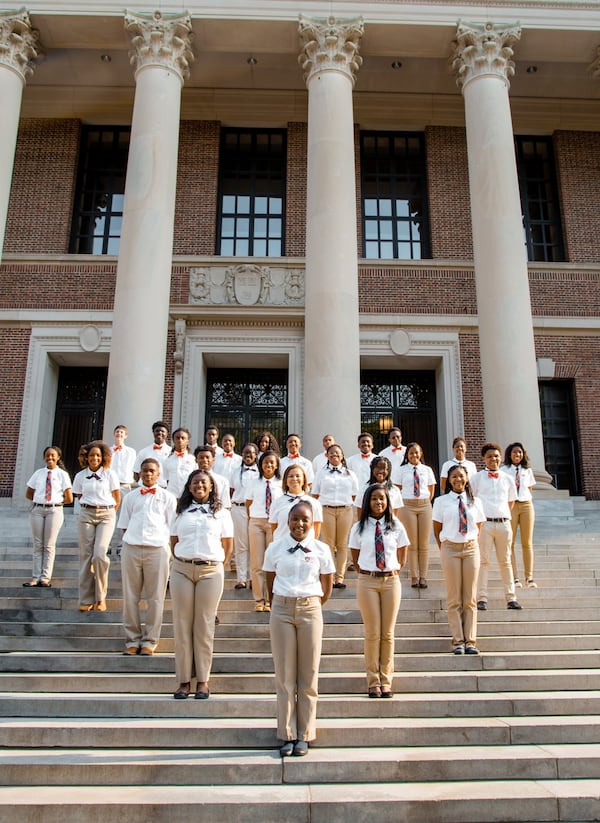 “The Great Debaters,” on the steps of Harvard University’s Widener Library. Competing for the first time in the annual residency hosted by the Harvard Debate Council, they dominated. Ten of the final 16 groups to get through the tournament were from the Atlanta team. (Photo provided)