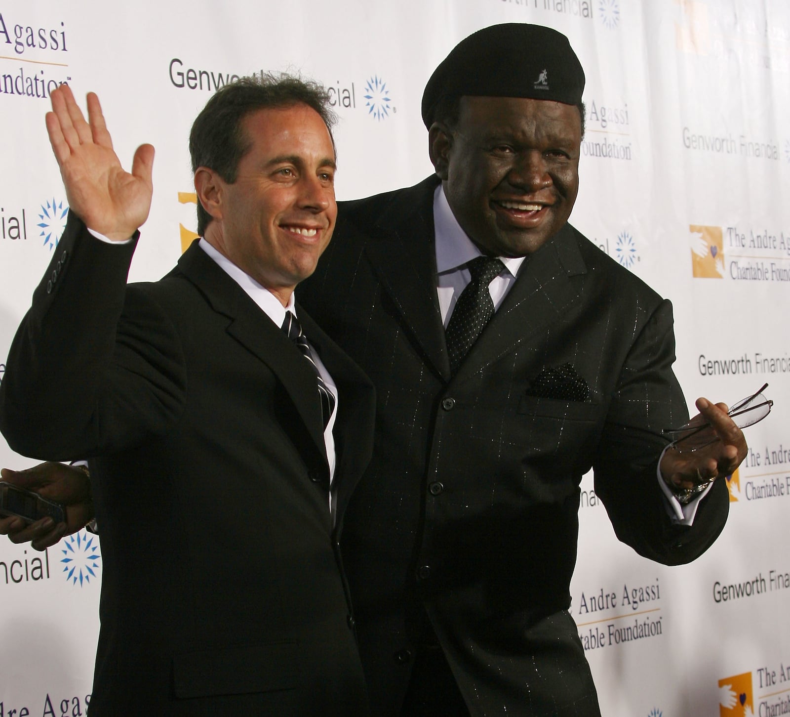 LAS VEGAS - OCTOBER 06: Comedians Jerry Seinfeld (L) and George Wallace arrive at the Andre Agassi Charitable Foundation's 12th Annual Grand Slam for Children at the MGM Grand Garden Arena on October 6, 2007 in Las Vegas, Nevada. The Andre Agassi Charitable Foundation was created to provide recreational and educational opportunites for at-risk children in Southern Nevada. (Photo by Frederick M. Brown/Getty Images) Best friends Jerry Seinfeld and George Wallace roomed together in the late 1970s as rising comics in New York City. CREDIT: Getty Images