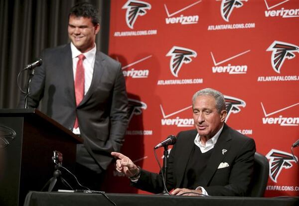 Jake Matthews and some other guy. (Jason Getz/AP)