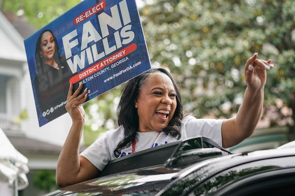 Fulton County District Attorney Fani Willis participated in the Inman Park Parade on Saturday.