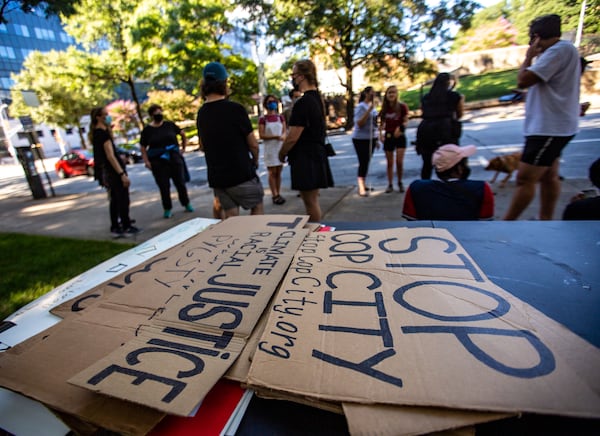 Activists have nicknamed the proposal "Cop City." (Jenni Girtman for The Atlanta Journal Constitution)