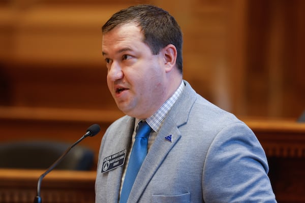 The Senate Homeland Security Committee will consider Senate Bill 93, the bill from Senate Majority Leader Jason Anavitarte, R-Dallas, that would ban TikTok from state devices. (Natrice Miller/The Atlanta Journal-Constitution) 