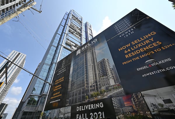 August 4, 2021 Atlanta - Picture shows a mixed-use development, including an office tower where google will open a new office, at 1105 W Peachtree Street in Midtown on Wednesday, August 4, 2021.(Hyosub Shin / Hyosub.Shin@ajc.com)