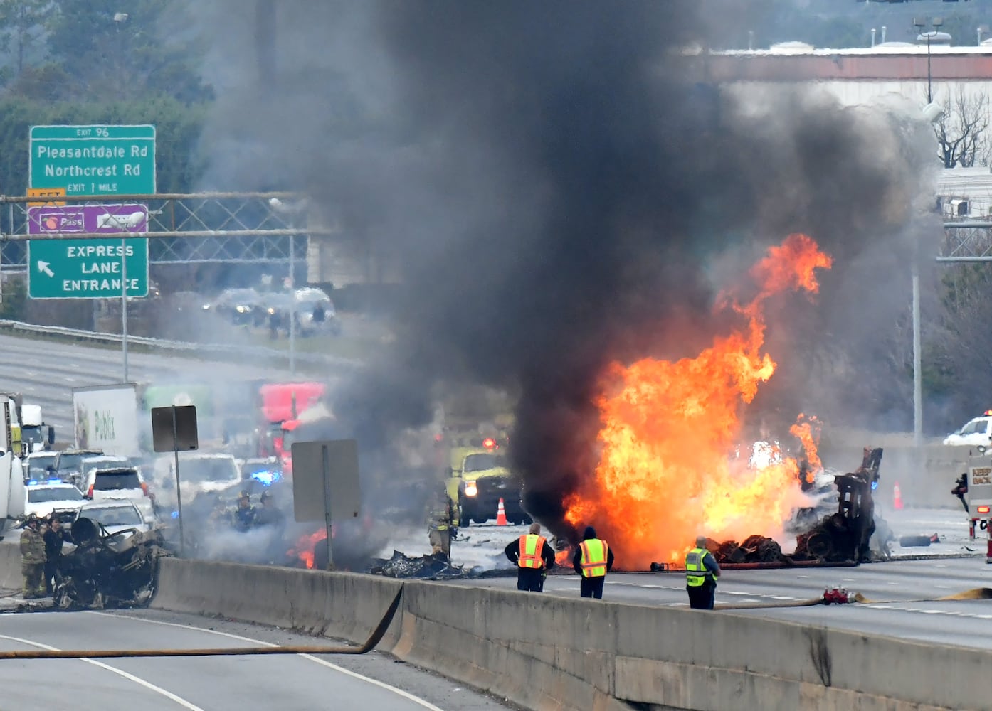 PHOTOS: I-85 fire in Gwinnett 2020