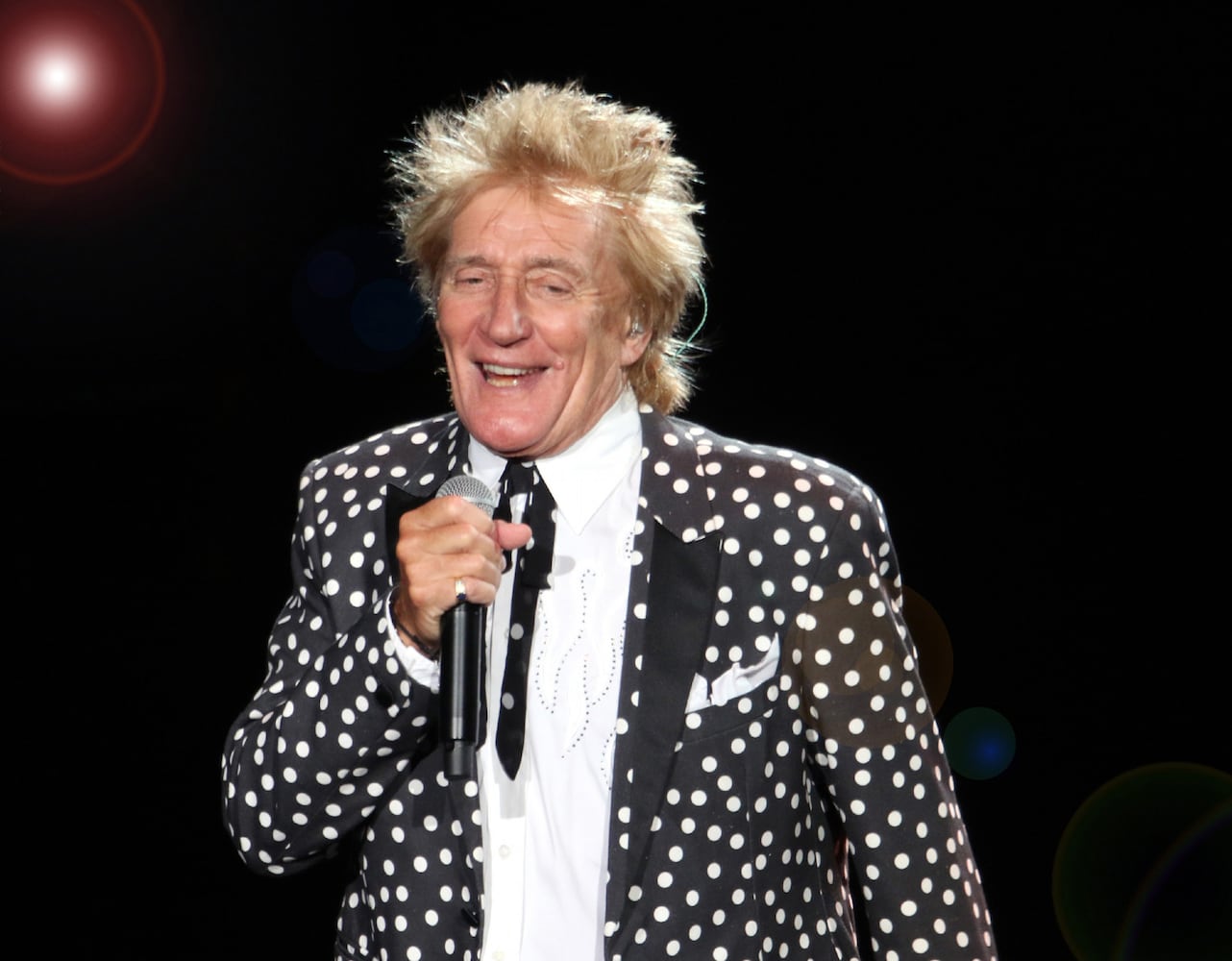 -- Rod Stewart sings "Addicted to Love"
The legendary Rod Stewart energized a sold out crowd at Ameris Bank Amphitheatre on Wednesday, August 31, 2022 with Cheap Trick as the opening act.
Robb Cohen for the Atlanta Journal-Constitution