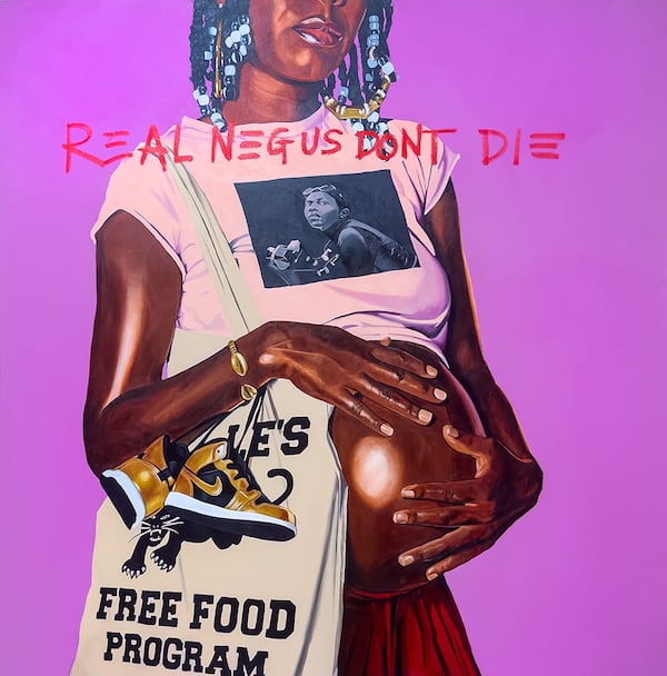 “Real Negus Dont Die: Love Like a Mother” by Atlanta artist Fahamu Pecou.
(Courtesy of Johnson Lowe Gallery)