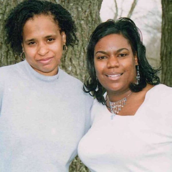 Wahida Clark (left) with Nikki Turner, aka “queen of hip hop lit.” Clark adopted the title “queen of street lit.” Both women are known as pioneers in the genre known as urban fiction or street lit. CONTRIBUTED BY WAHIDA CLARK