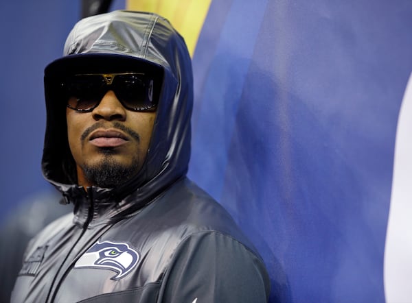 Seattle Seahawks' Marshawn Lynch stands against a wall during media day for the NFL Super Bowl XLVIII football game Tuesday, Jan. 28, 2014, in Newark, N.J. (AP Photo/Matt Slocum) Seattle Seahawks' Marshawn Lynch stands against a wall during media day for the NFL Super Bowl XLVIII football game Tuesday, Jan. 28, 2014, in Newark, N.J. (AP Photo/Matt Slocum)