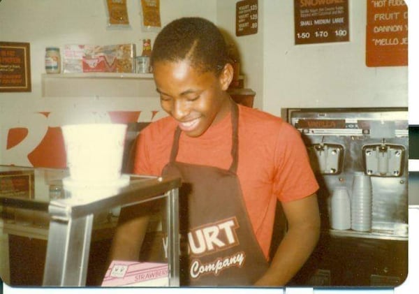 The future Rev. "Skip" Mason while working at a Greenbriar Mall yogurt shop. (Photo courtesy of Herman "Skip" Mason)