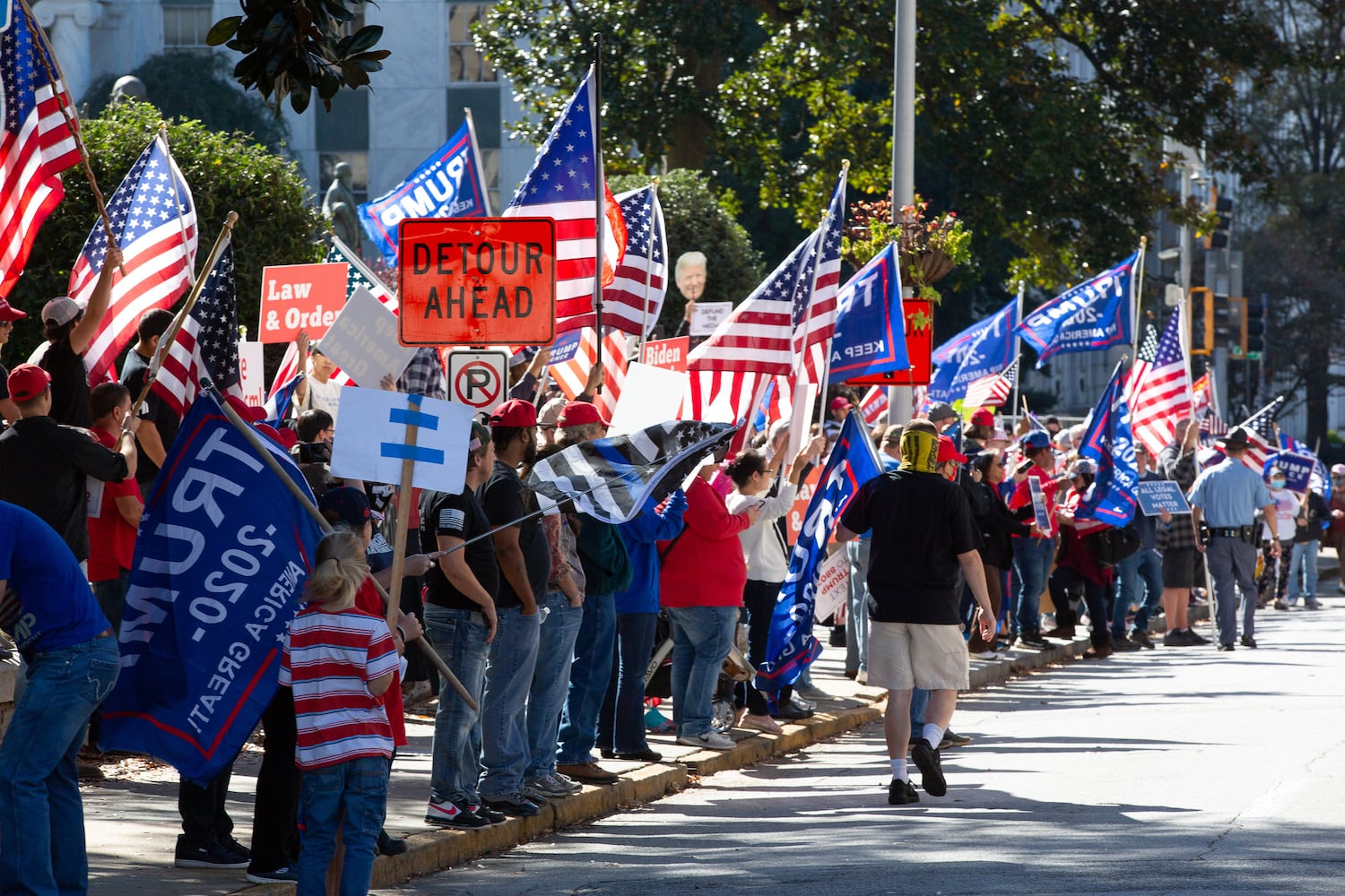 Demonstrate against the election being stolen from President Trump