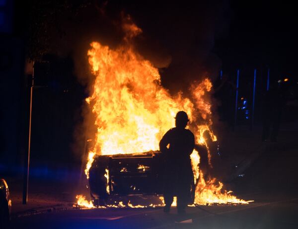 A peaceful vigil devolved into a riot Monday night on the Georgia Tech campus. Photos: special to the AJC