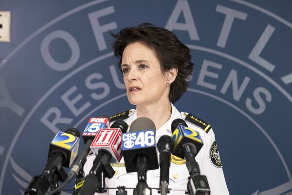 Atlanta Police Chief Erika Shields speaks about a recent attempted carjacking near the Atlanta University Center during a press conference at the Atlanta Police Department Headquarters, Monday, October 22, 2018. This attempted carjacking left a Morehouse College student shot multiple times. He was taken to Grady Memorial Hospital and is in stable condition. (ALYSSA POINTER/ALYSSA.POINTER@AJC.COM)