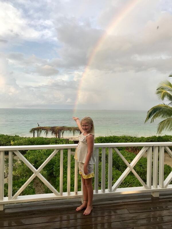 Nancy Adams shared this photo she called "Holding the Rainbow."