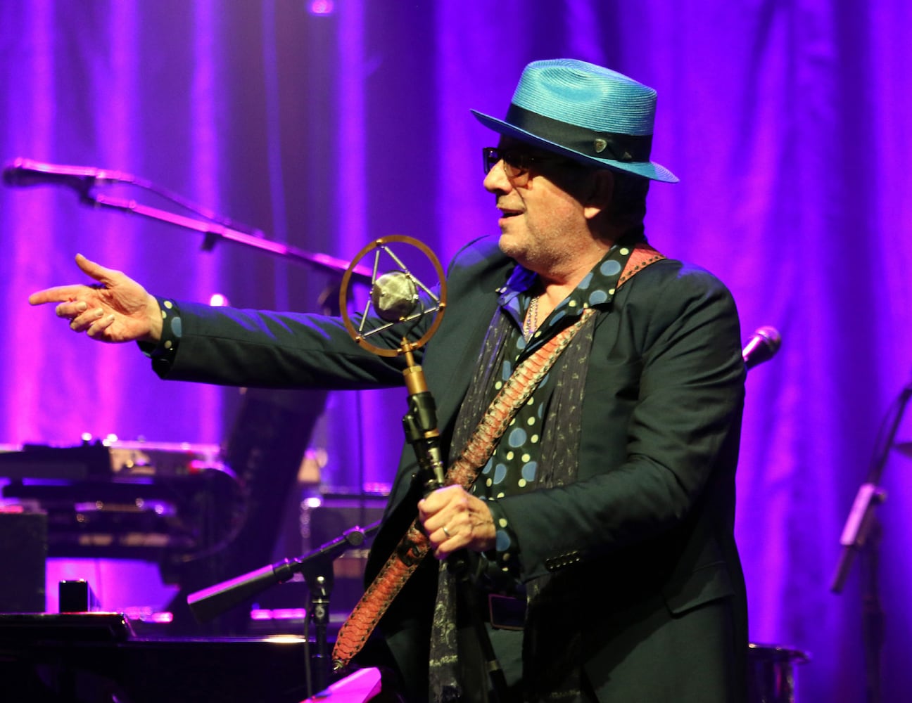 -- Elvis performs "A Town Called Riddle"
Elvis Costello & the Imposters, featuring Charlie Sexton on guitar, rocked the sold out Coca Cola Roxy Theatre on Tuesday, January 30, 2024.
Robb Cohen for the Atlanta Journal-Constitution