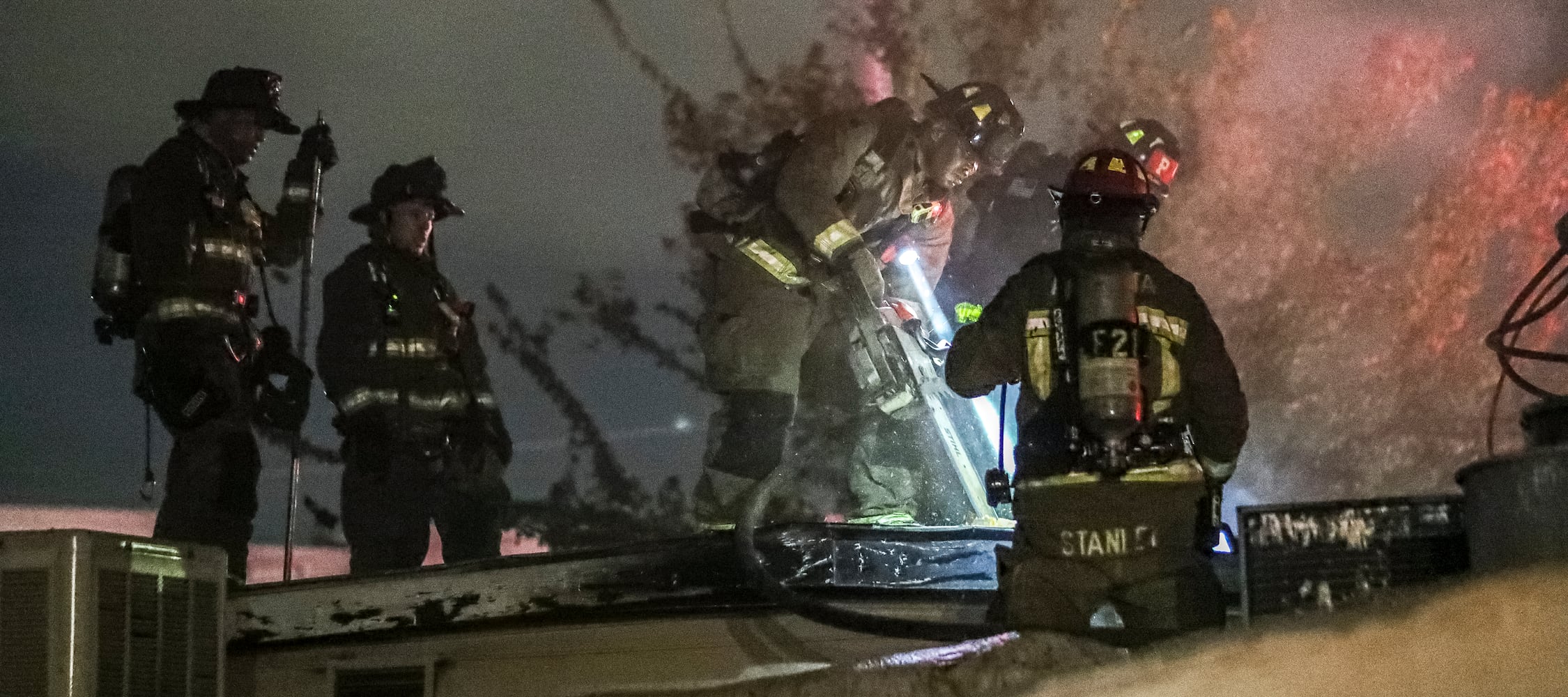 Fire broke out at the Buckhead Tin Lizzy’s Cantina on Tuesday morning, Sept. 20, 2022 sending huge flames shooting high above the roofline. (John Spink / John.Spink@ajc.com)

