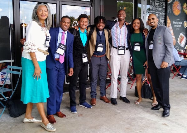 From NABJ, left to right: Nagatha Tonkins, Eugene Daniels, Emmanuel Tobe, Emmanuel Morgan, Rob Reese, Zora Stephenson and Christopher Edwards II. (Courtesy of Emmanuel Morgan)