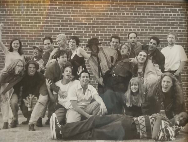 The original cast of Whole World Improv Theatre. Whole World alumni including Jenny Andrews, Jim Issa, Rob Poynter and Monish Tyagi will join the current ensemble for special anniversary shows at 8 and 10 p.m.  on Friday, Oct. 11. (Courtesy)