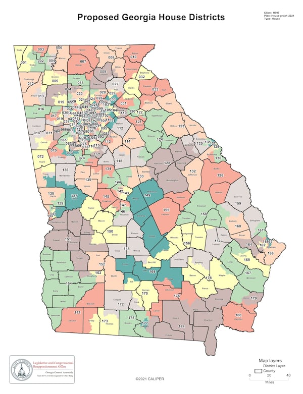 The Georgia House of Representatives voted to pass a new political map, redistricting the state's 180 districts, on Wednesday, Nov. 10, 2021.