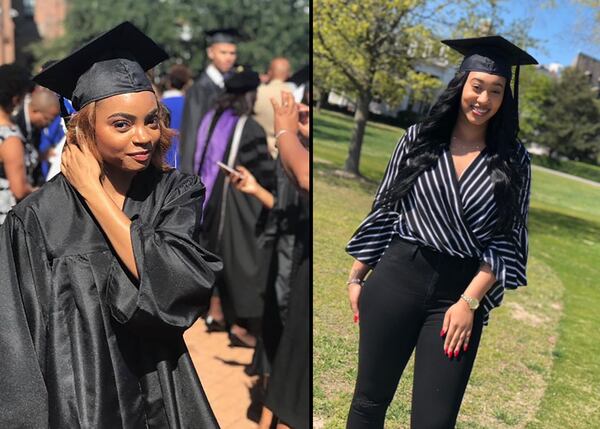 Ta’Tyana Stevens (left) and Toree Paden will graduate from Hampton University on Sunday. CONTRIBUTED