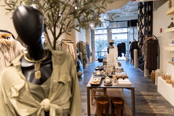 Views inside Vanessa Coore Vernon’s store the Souk Bohemian in Ponce City Market in Atlanta on Tuesday, April 16, 2024. (Arvin Temkar / arvin.temkar@ajc.com)