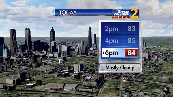 Temperatures in metro Atlanta didn’t quite hit the expected high of 85 degrees. (Credit: Channel 2 Action News)