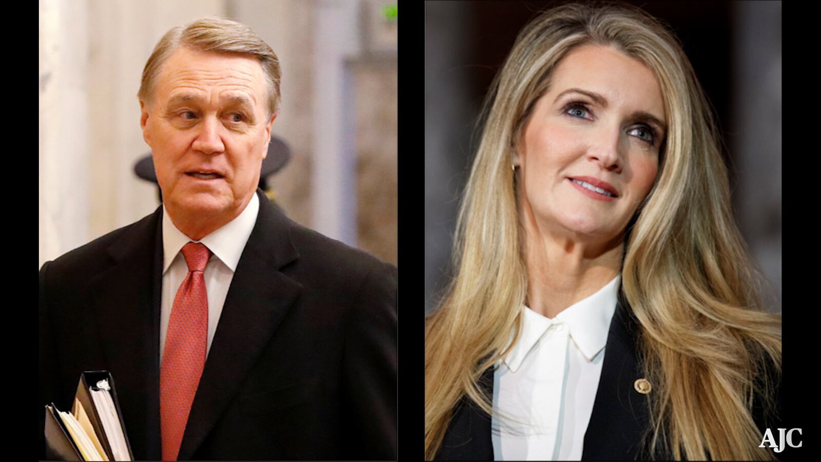 Former Republican U.S. Sens. David Perdue and Kelly Loeffler of Georgia were not charged in the sweeping indictment that Fulton County District Attorney Fani Willis brought last month against Trump and 18 co-defendants. But a report released Friday disclosed special grand jurors recommended they face criminal counts. (AJC file photos)