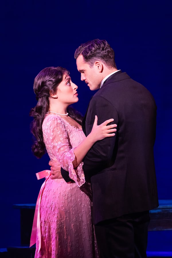 "There’s a very clear motivation for everything Nick did,” says Stephen Mark Lukas of his "Funny Girl" character Nick Arnstein. “Everything that he does is because of his love for family." Katerina McCrimmon plays vaudeville star Fanny Brice in the touring revival. 
(Courtesy of Broadway in Atlanta / Matthew Murphy)