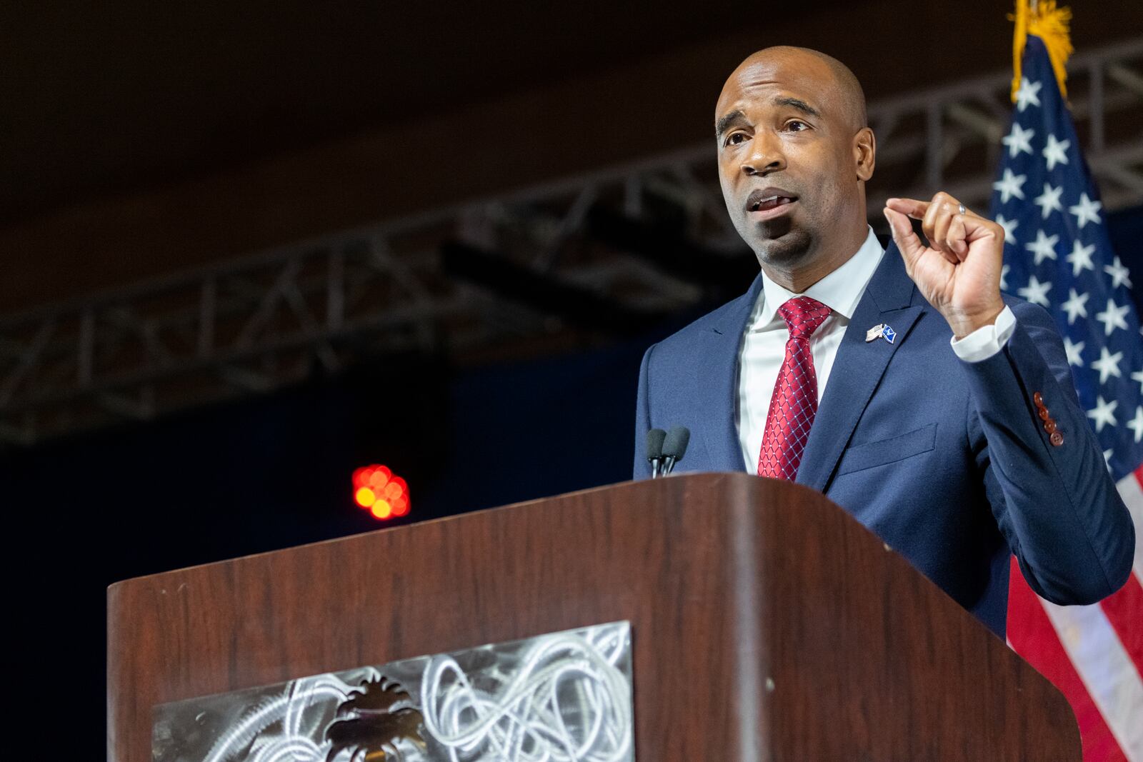 U.S. Senate candidate Kelvin King, a construction contractor from Cobb County who served as a surrogate for President Donald Trump during last year's campaign, has emphasized his roots in the state.  “It’s very, very important to me to make sure I represent my county, my state, with dignity and integrity,” King said. (Photo: Nathan Posner for The Atlanta-Journal-Constitution)