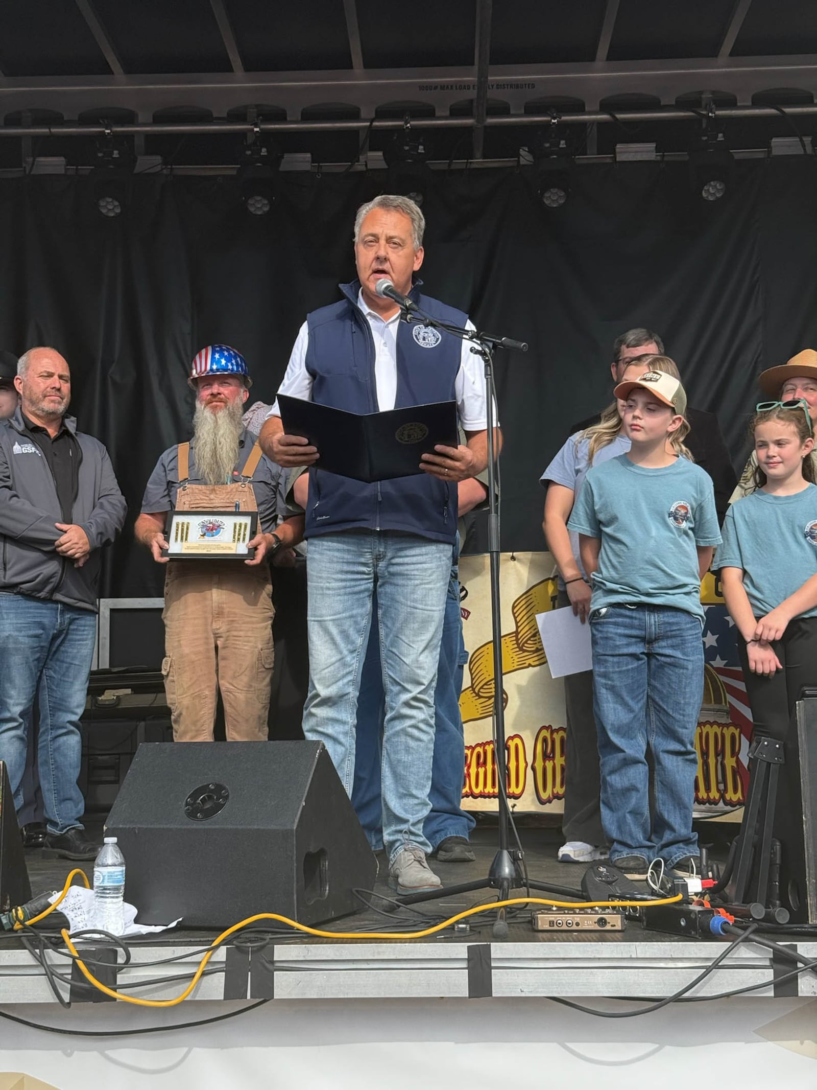 Georgia Sen. Steve Gooch read a proclamation from Georgia Gov. Brian Kemp honoring the Crisson Gold Mine and Consolidated Gold Mine for their contribution to the restoration of the Capitol dome.