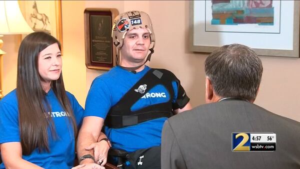 Matt and Kristen Cooper were interviewed by Channel 2 Action News at the Shepherd Center on Wednesday.