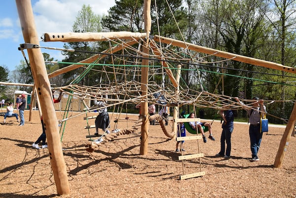 Spiders couldn’t weave a better web at Blackburn Park in Brookhaven. Photo: Courtesy of city of Brookhaven