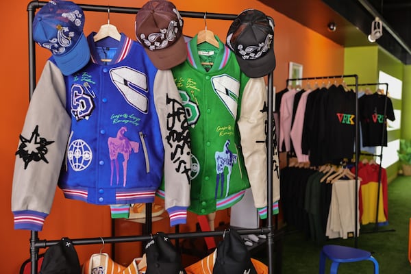 Views of apparel inside of Hommewrk, the new boutique owned by Atlanta rapper Trinidad James located inside Underground Atlanta on March 7. (Natrice Miller/AJC)