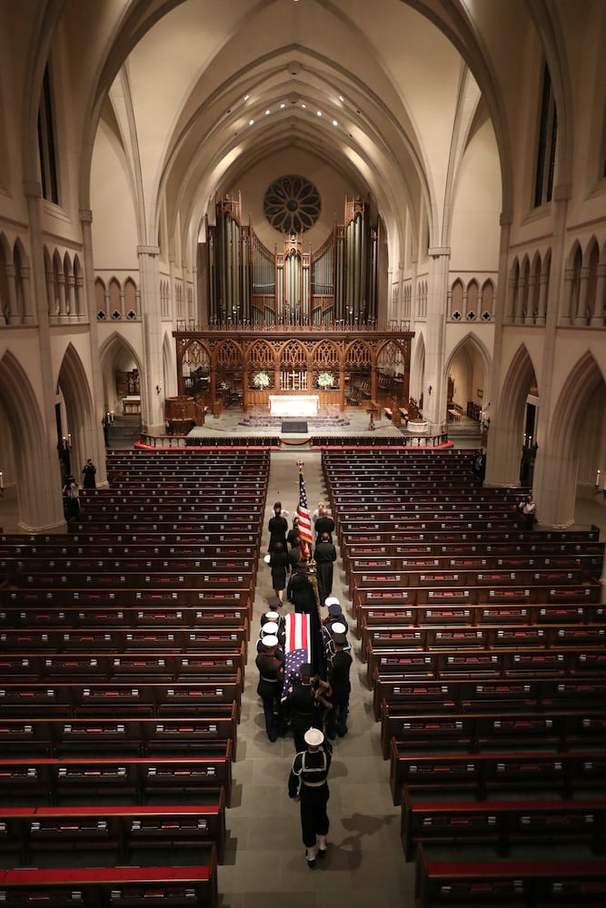 Photos: President George H.W. Bush lies in repose at Houston church