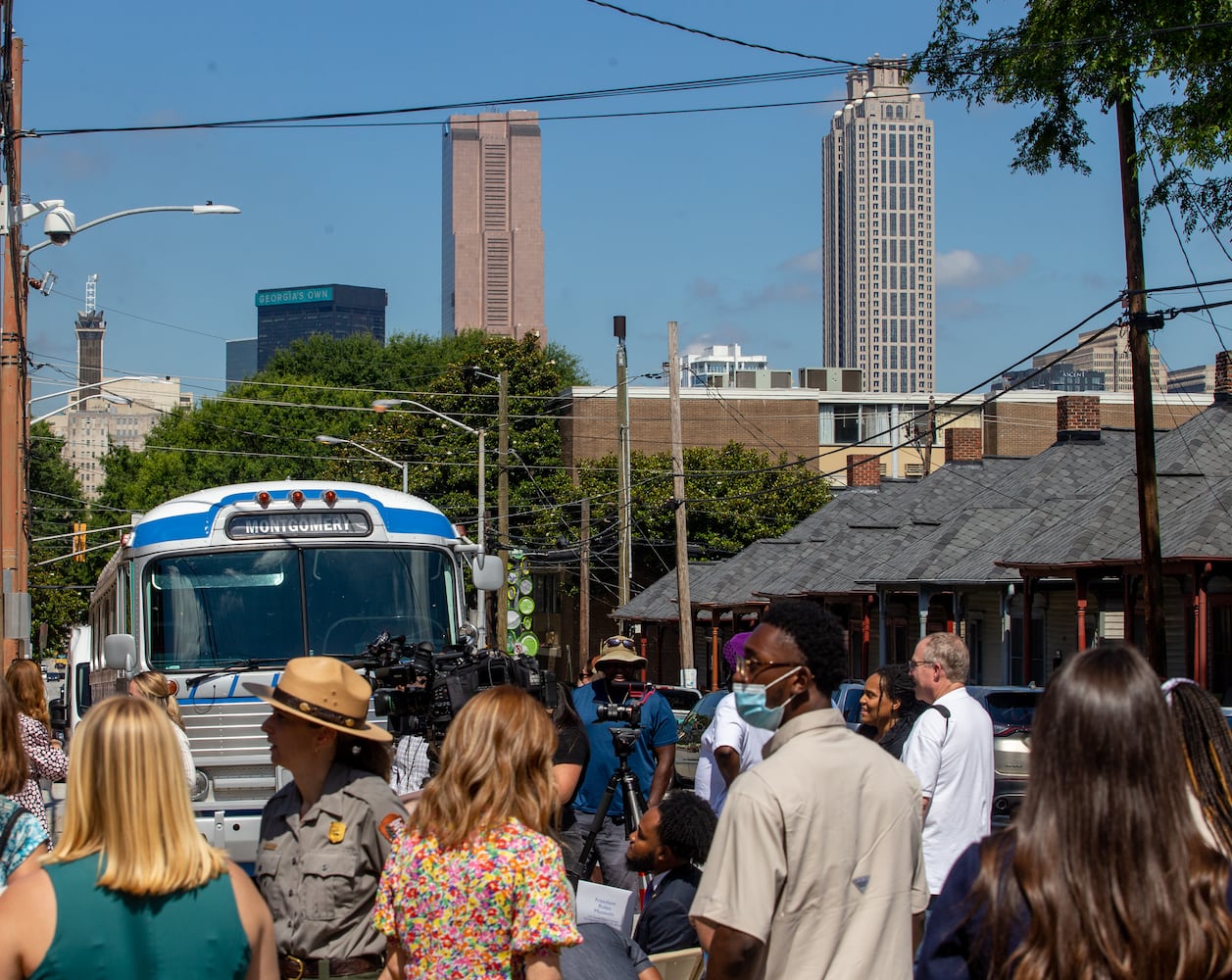 Freedom Riders bus replica at MLK home