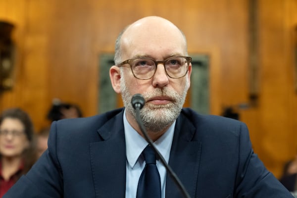 Russell Vought, President Donald Trump's choice for director of the Office of Management and Budget, appears before the Senate Budget Committee during a hearing to examine his nomination on Capitol Hill in Washington on Wednesday, Jan. 22, 2025. (Jacquelyn Martin/AP)