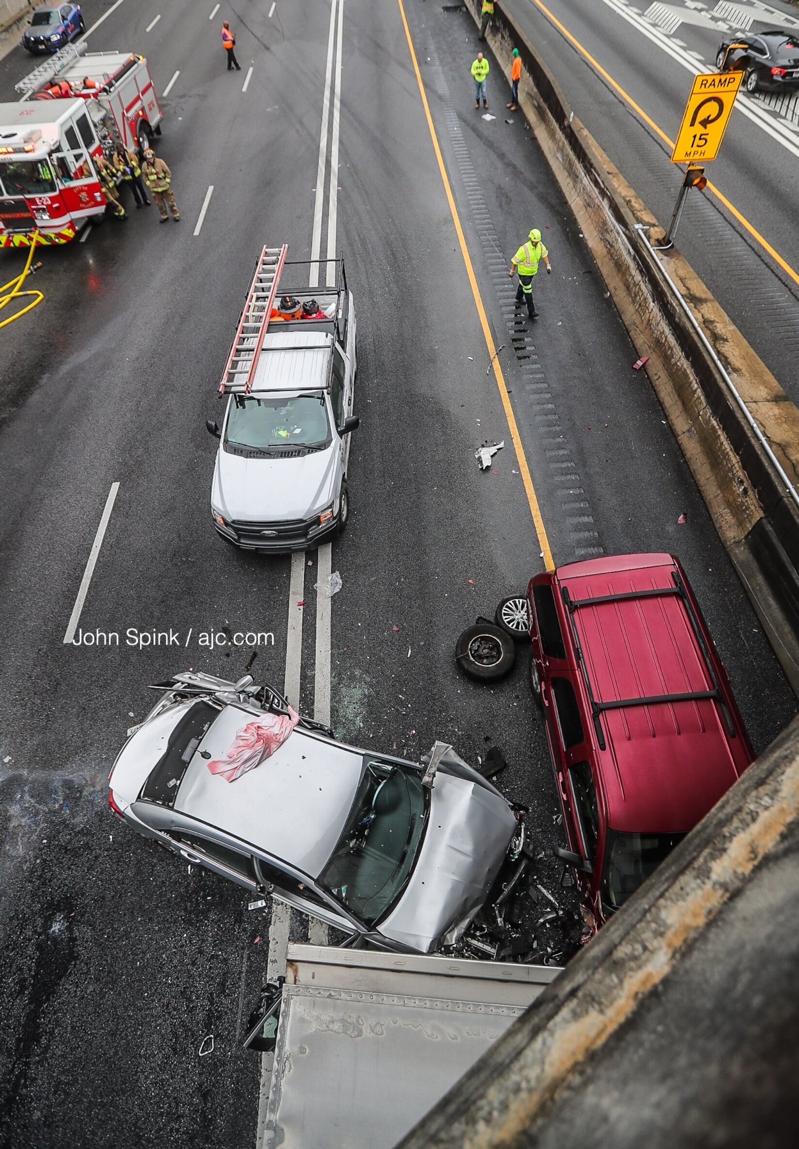 Authorities shut down the northbound lanes of I-75 just past the Brookwood split to investigate the crashes.