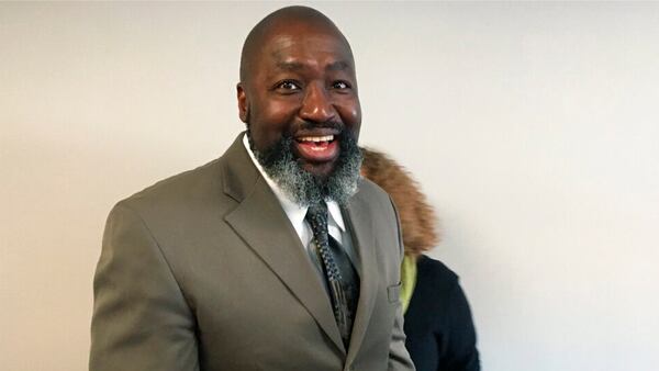 FILE - In this Feb. 13, 2019 file photo, Matthew Charles joins a news conference at the Cordell Hull building in Nashville advocating for Tennessee legislation to make it easier for some felons to get their voting rights restored. Thanks to Kim Kardashian West, Charles, who was one of the first inmates to be released under a new federal sentencing reform law, says he wonât have to worry about covering rent for the next five years. Charles told The Tennessean last week he hadnât been able to find permanent housing since his Jan. 3 release, in part due to his criminal history. But on Sunday, March 10 Charles said Kardashian West had decided to step in. Sheâs among celebrities who have advocated for criminal justice reform.  (AP Photo/Jonathan Mattise, File)