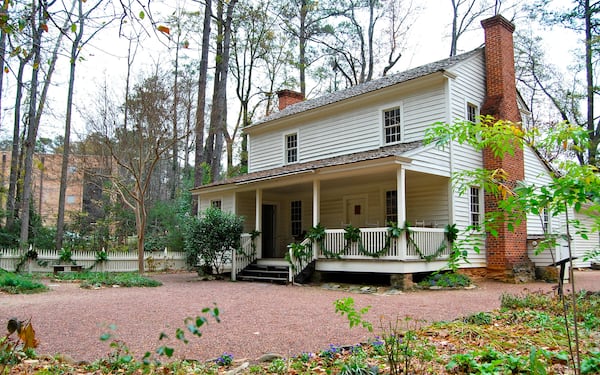 The Tullie Smith House at Christmas, underscoring the importance of not being from 200 years ago.