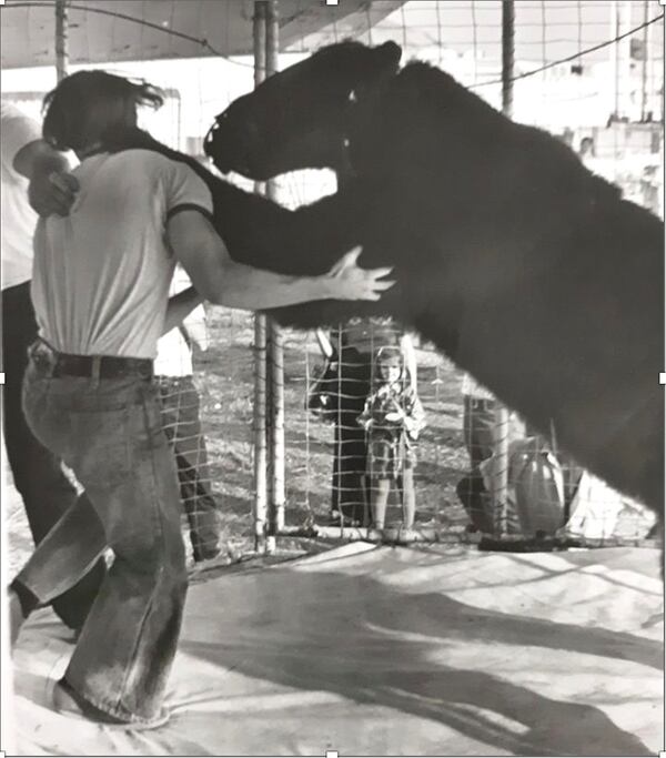 University of Georgia student Doug Vinson managed to stay in the ring three minutes with Victor the wrestling bear. (Courtesy of Doug Vinson)