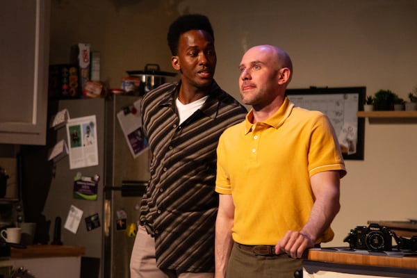 Jesse (Jason Jamal Ligon, left) tries to keep his relationship with photographer Kristian (Jeff Hathcoat) a secret in "Immediate Family."