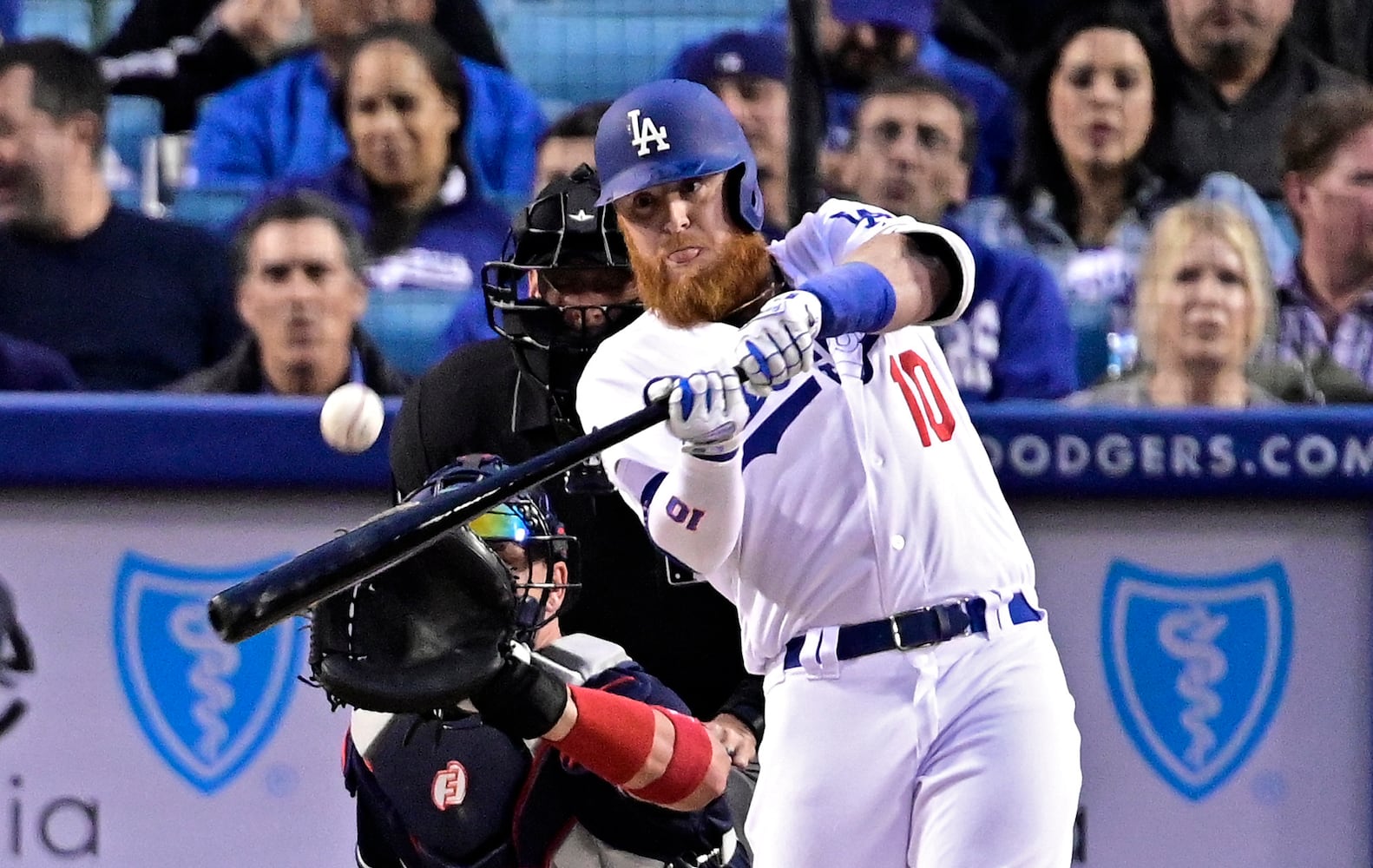 Photos: Braves, Fried hit hard - literally - by Dodgers