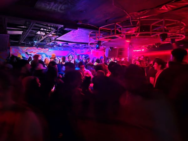 MJQ Concourse's main room at its Ponce de Leon location during its closing party on Jan. 25. (Christopher Daniel/AJC)